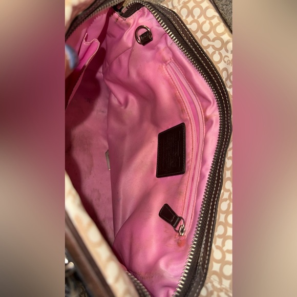 Vintage Coach Bag in Coated Canvas with Leather Trims and Straps - Picture 6 of 7